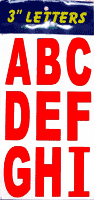 ADHESIVE RED LETTERS